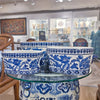 Danny's Fine Porcelain 16"oval Basin Blue & White Flower