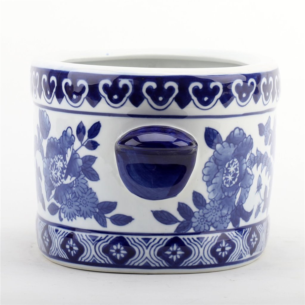 Danny's Fine Porcelain 16"oval Basin Blue & White Flower