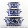Danny's Fine Porcelain 16"oval Basin Blue & White Flower
