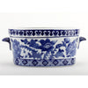 Danny's Fine Porcelain 16"oval Basin Blue & White Flower
