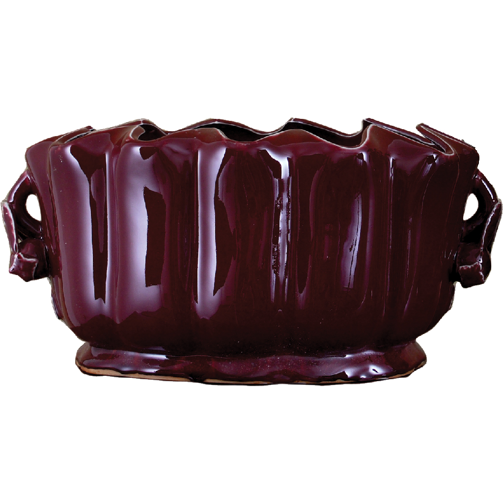 Danny's Fine Porcelain Pomegranate Planter - Oxblood Red