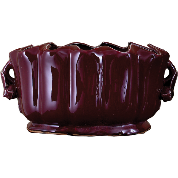 Danny's Fine Porcelain Pomegranate Planter - Oxblood Red
