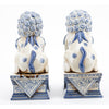 Danny's Fine Porcelain Pair of Lucky Foo Dog-Blue & White