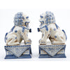 Danny's Fine Porcelain Pair of Lucky Foo Dog-Blue & White