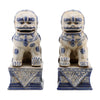 Danny's Fine Porcelain Small Pair of Lucky Foo Dog-Blue & White