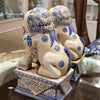 Danny's Fine Porcelain Small Pair of Lucky Foo Dog-Blue & White