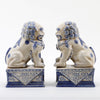 Danny's Fine Porcelain Small Pair of Lucky Foo Dog-Blue & White