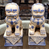 Danny's Fine Porcelain Small Pair of Lucky Foo Dog-Blue & White