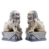 Danny's Fine Porcelain Small Pair of Lucky Foo Dog-Blue & White
