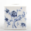 Danny's Fine Porcelain Blue & White Square Tissue Box Cover in Embossed Bird Pattern