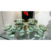 Danny's Fine Porcelain Small Pair of Lucky Foo Dog-Green