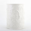 Danny's Fine Porcelain Off White Round Waste Bin in Embossed Bird Pattern