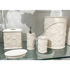 Danny's Fine Porcelain Off White Round Waste Bin in Embossed Bird Pattern