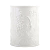 Danny's Fine Porcelain Off White Round Waste Bin in Embossed Bird Pattern
