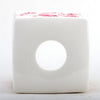 Danny's Fine Porcelain Pink and Wite Square Tissue Box Cover in Embossed Bird Pattern