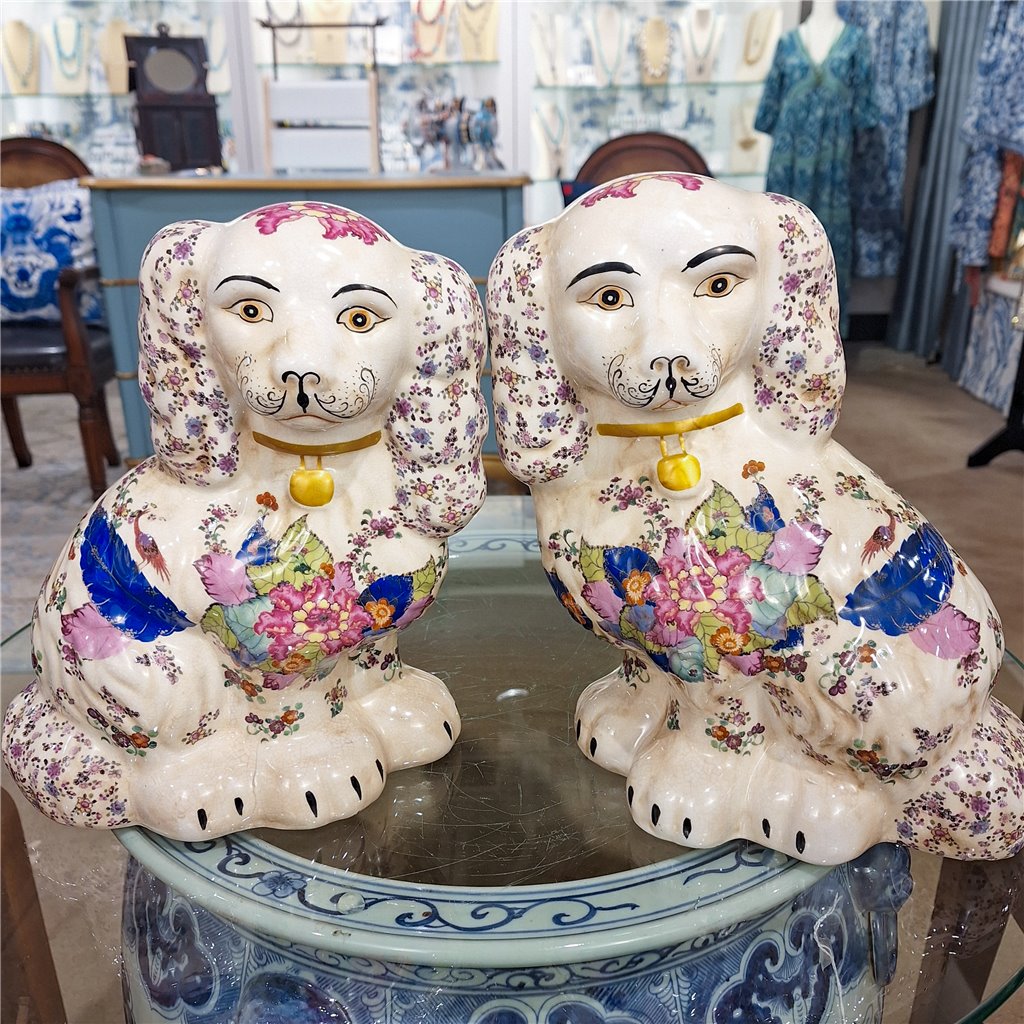 Danny's Fine Porcelain Classic Staffordshire Dogs with A Twist! Pair of Porcelain 41345