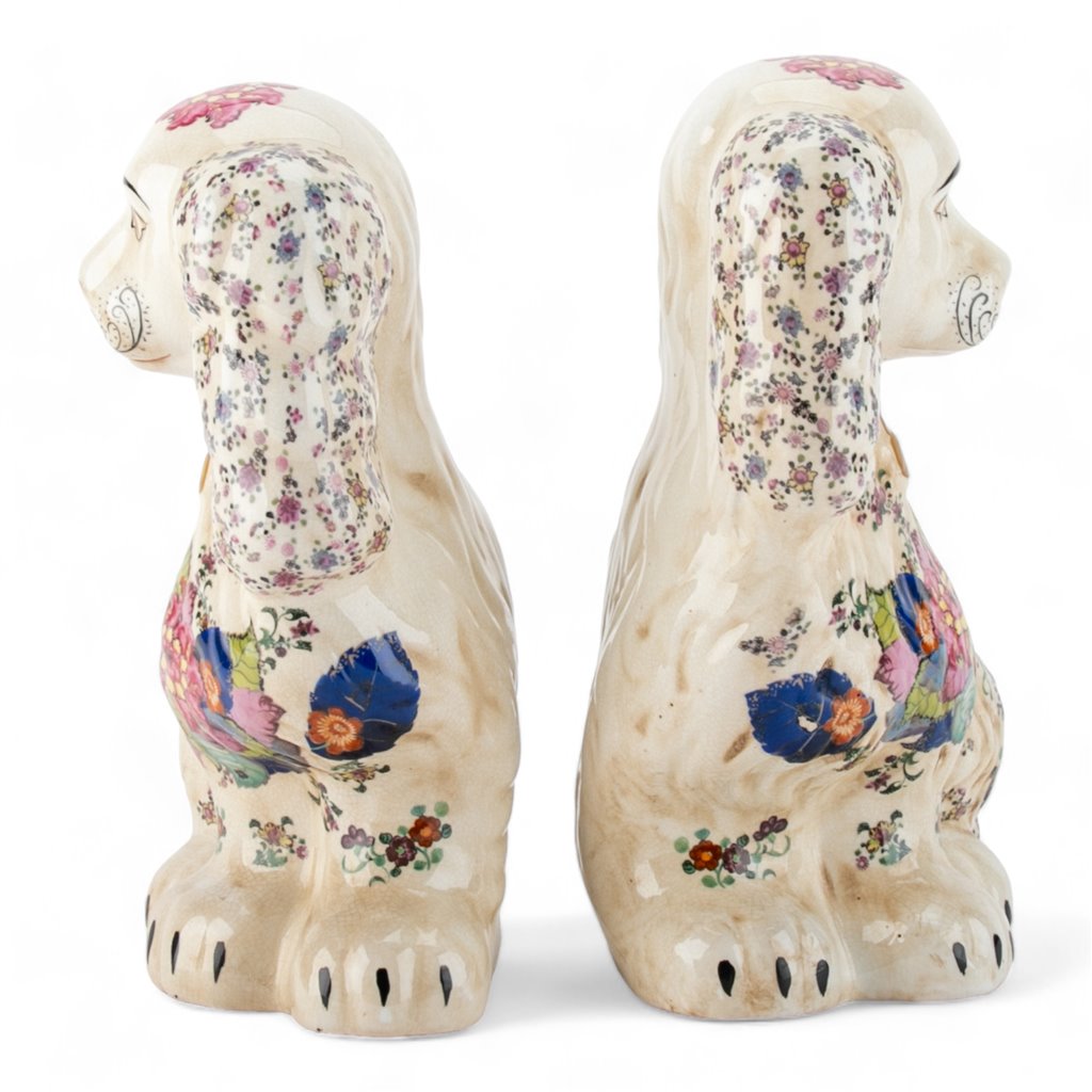 Danny's Fine Porcelain Classic Staffordshire Dogs with A Twist! Pair of Porcelain 41345