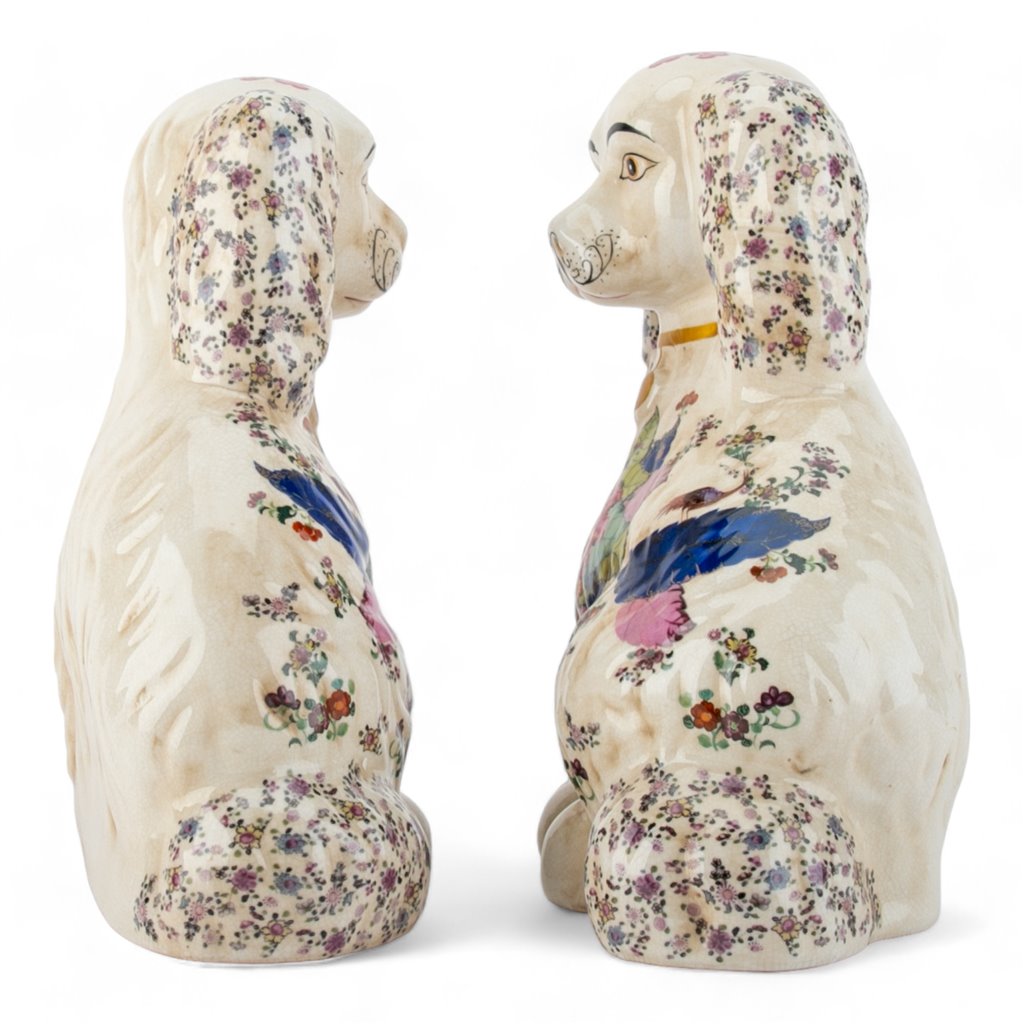 Danny's Fine Porcelain Classic Staffordshire Dogs with A Twist! Pair of Porcelain 41345