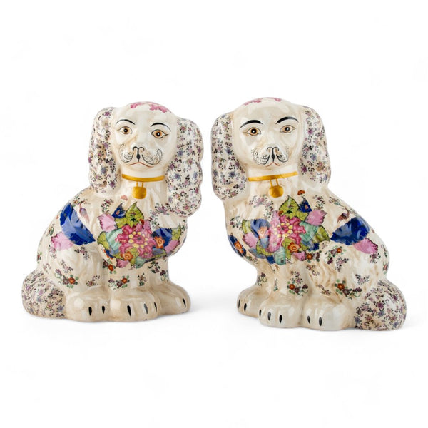 Danny's Fine Porcelain Classic Staffordshire Dogs with A Twist! Pair of Porcelain 41345