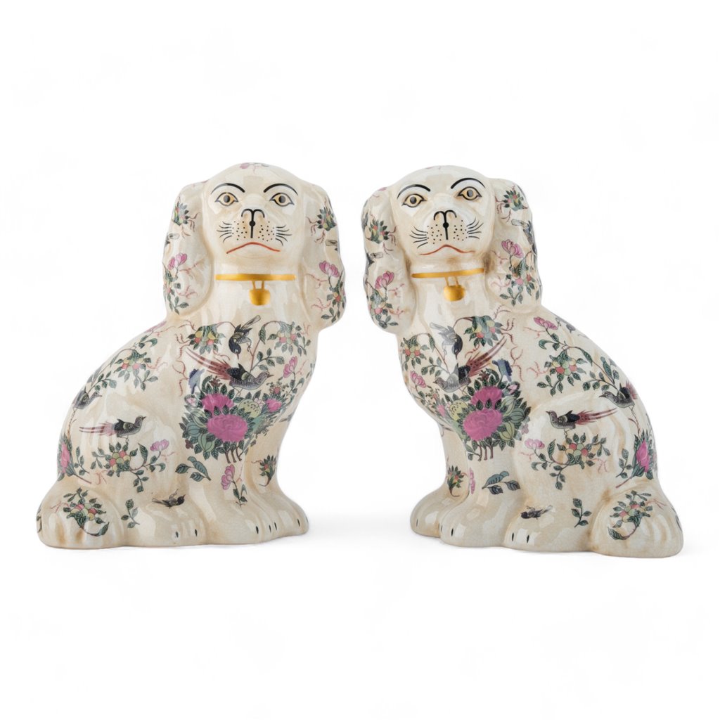 Danny's Fine Porcelain Classic Staffordshire Dogs with A Twist! Pair of Porcelain 41348