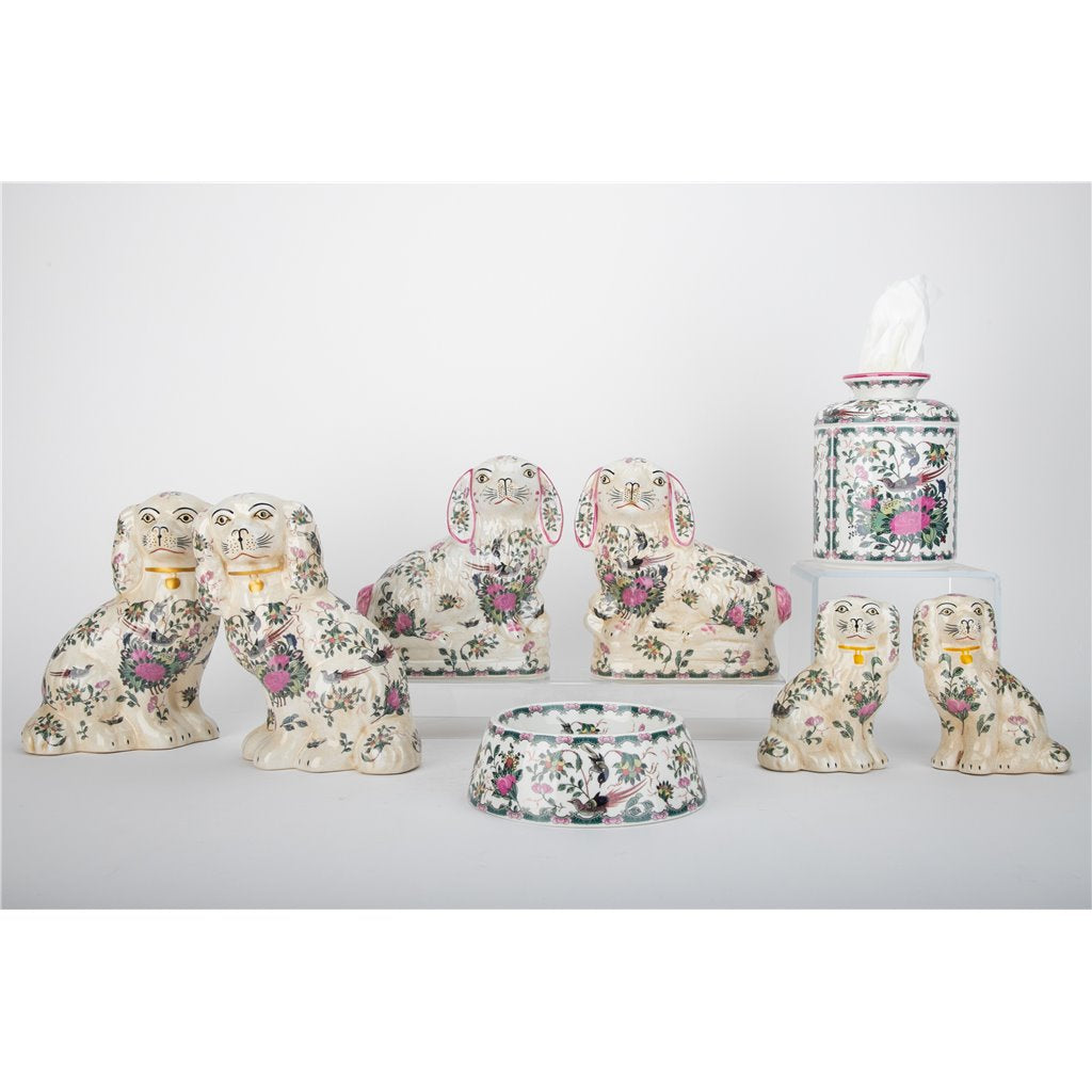 Danny's Fine Porcelain Classic Staffordshire Bunnies with A Twist! Pair of Porcelain 41363