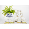 Danny's Fine Porcelain Blue & White Planter and Saucer Set of 2