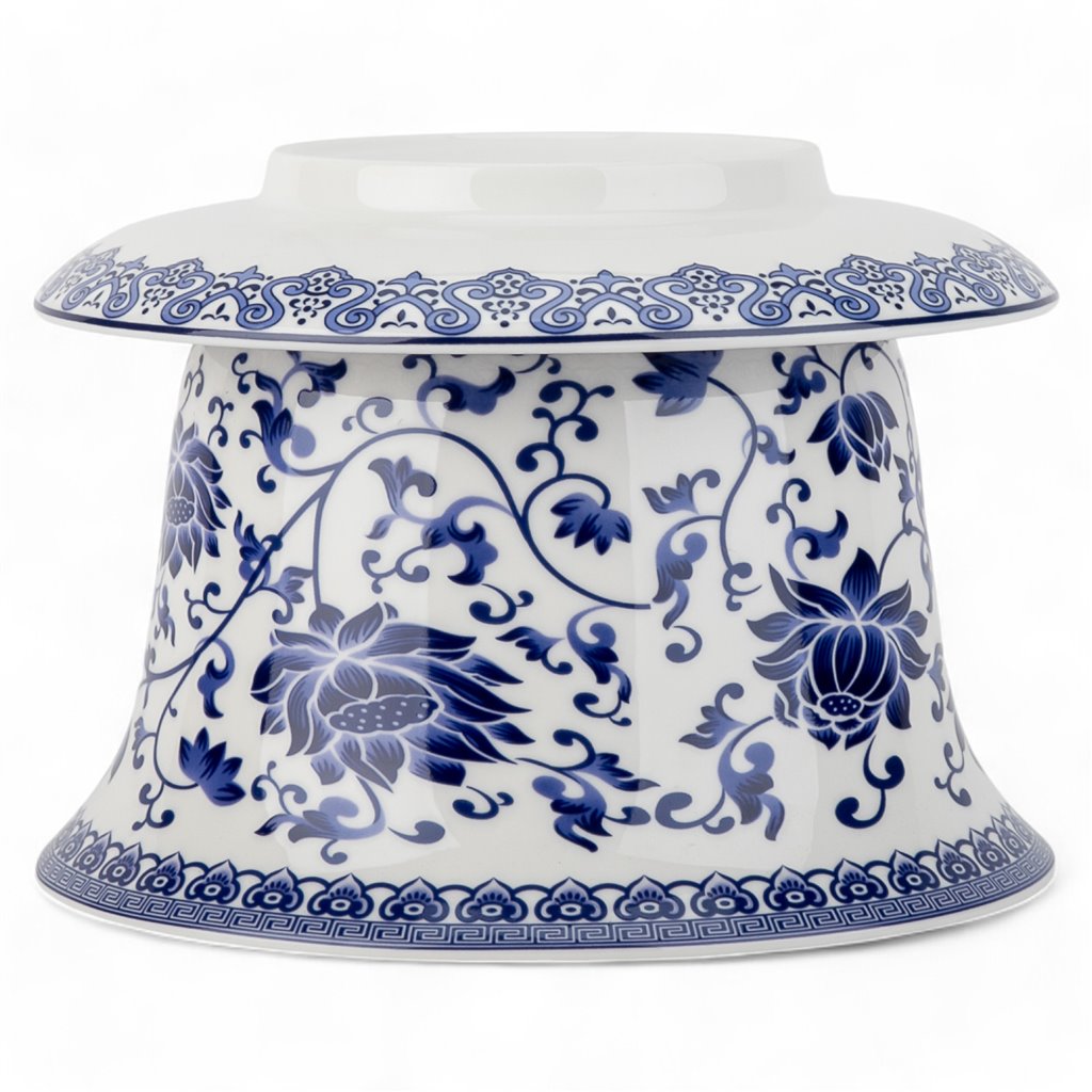 Danny's Fine Porcelain Blue & White Planter and Saucer Set of 2
