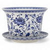 Danny's Fine Porcelain Blue & White Planter and Saucer Set of 2
