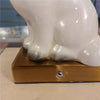 Danny's Fine Porcelain Cordless Battery Rechargable Touch Lamp -White Cream Dog-Pair - Left and Right