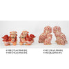 Danny's Fine Porcelain Pair of Bigger Lucky Foo Dog-Vermillion Waves