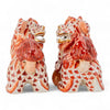 Danny's Fine Porcelain Pair of Bigger Lucky Foo Dog-Vermillion Waves
