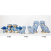 Danny's Fine Porcelain Pair of Bigger Lucky Foo Dog-Azure Waves