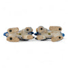 Danny's Fine Porcelain Pair of Bigger Lucky Foo Dog-Azure Waves