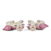 Danny's Fine Porcelain Pair of Bigger Lucky Foo Dog-Pink Tobacco Leaf