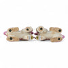 Danny's Fine Porcelain Pair of Bigger Lucky Foo Dog-Pink Tobacco Leaf