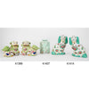 Danny's Fine Porcelain Pair of Bigger Lucky Foo Dog-Green Tobacco Leaf