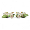 Danny's Fine Porcelain Pair of Bigger Lucky Foo Dog-Green Tobacco Leaf