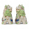 Danny's Fine Porcelain Pair of Bigger Lucky Foo Dog-Green Tobacco Leaf