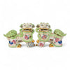 Danny's Fine Porcelain Pair of Bigger Lucky Foo Dog-Green Tobacco Leaf