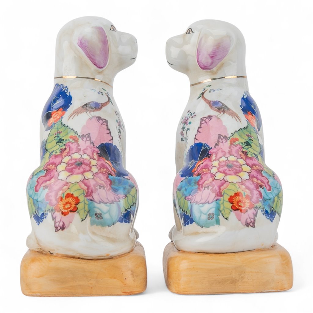 Danny's Fine Porcelain Pair Dogs-Tobacco Leaf