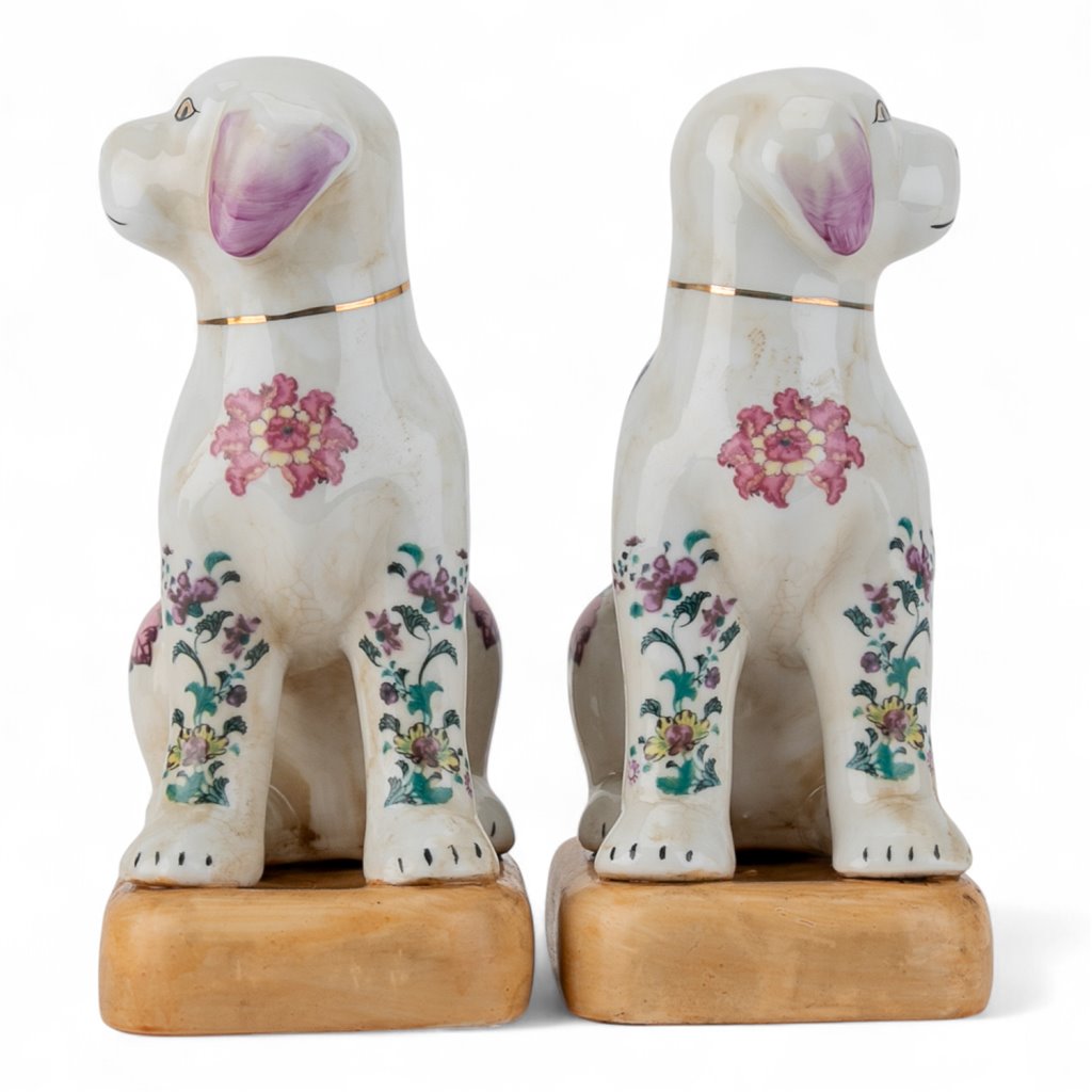 Danny's Fine Porcelain Pair Dogs-Tobacco Leaf