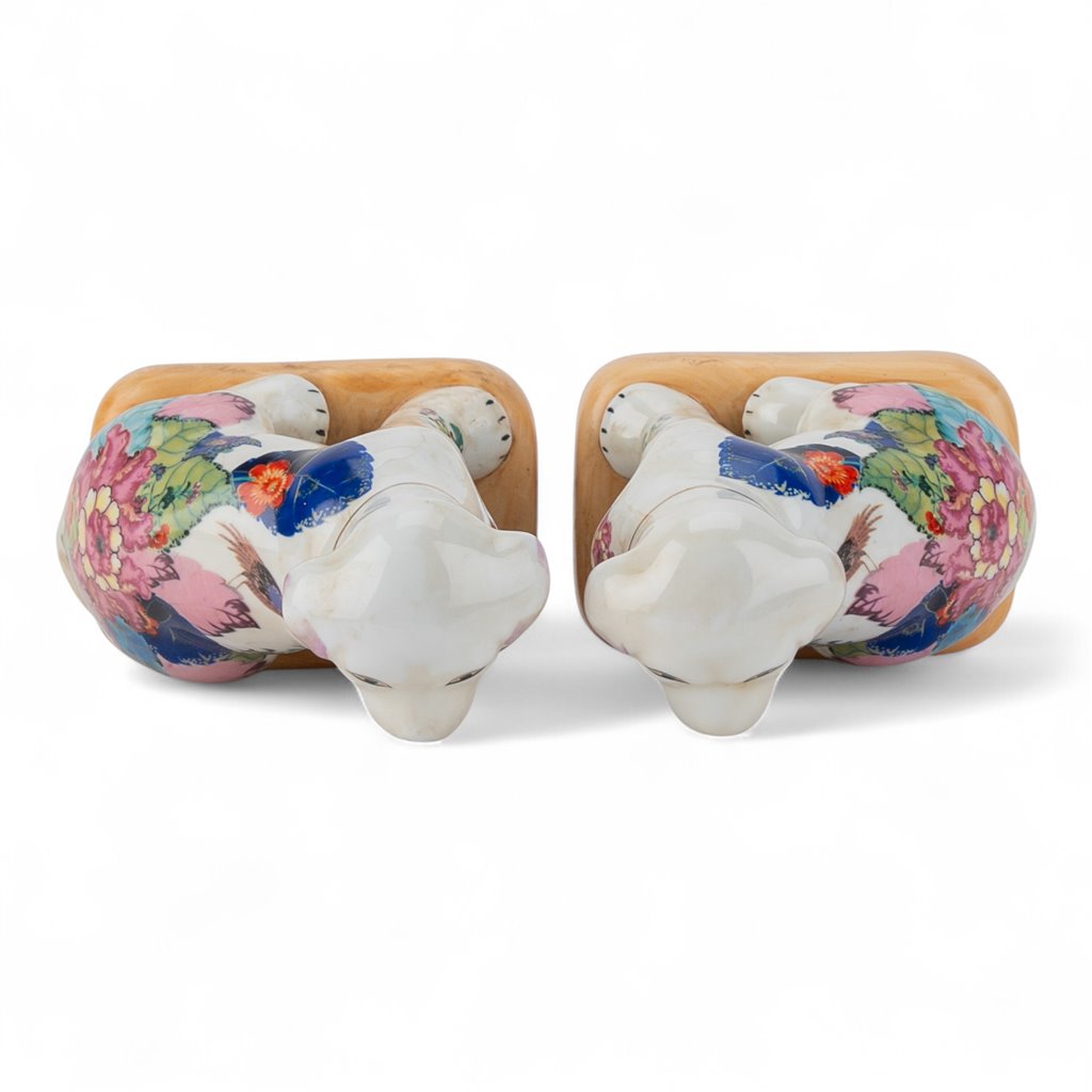 Danny's Fine Porcelain Pair Dogs-Tobacco Leaf