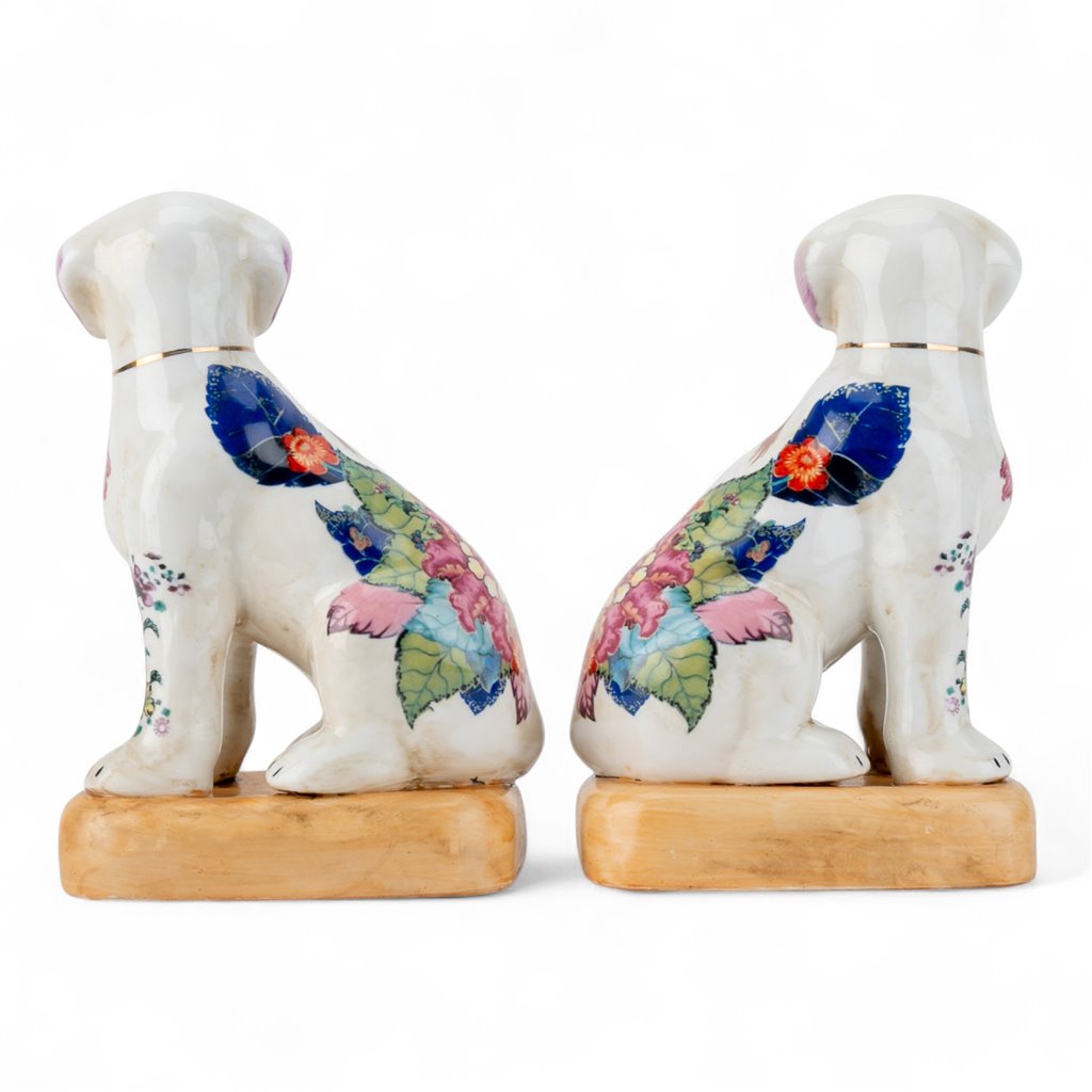 Danny's Fine Porcelain Pair Dogs-Tobacco Leaf