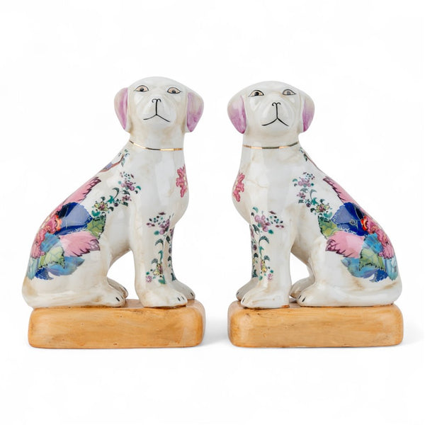 Danny's Fine Porcelain Pair Dogs-Tobacco Leaf