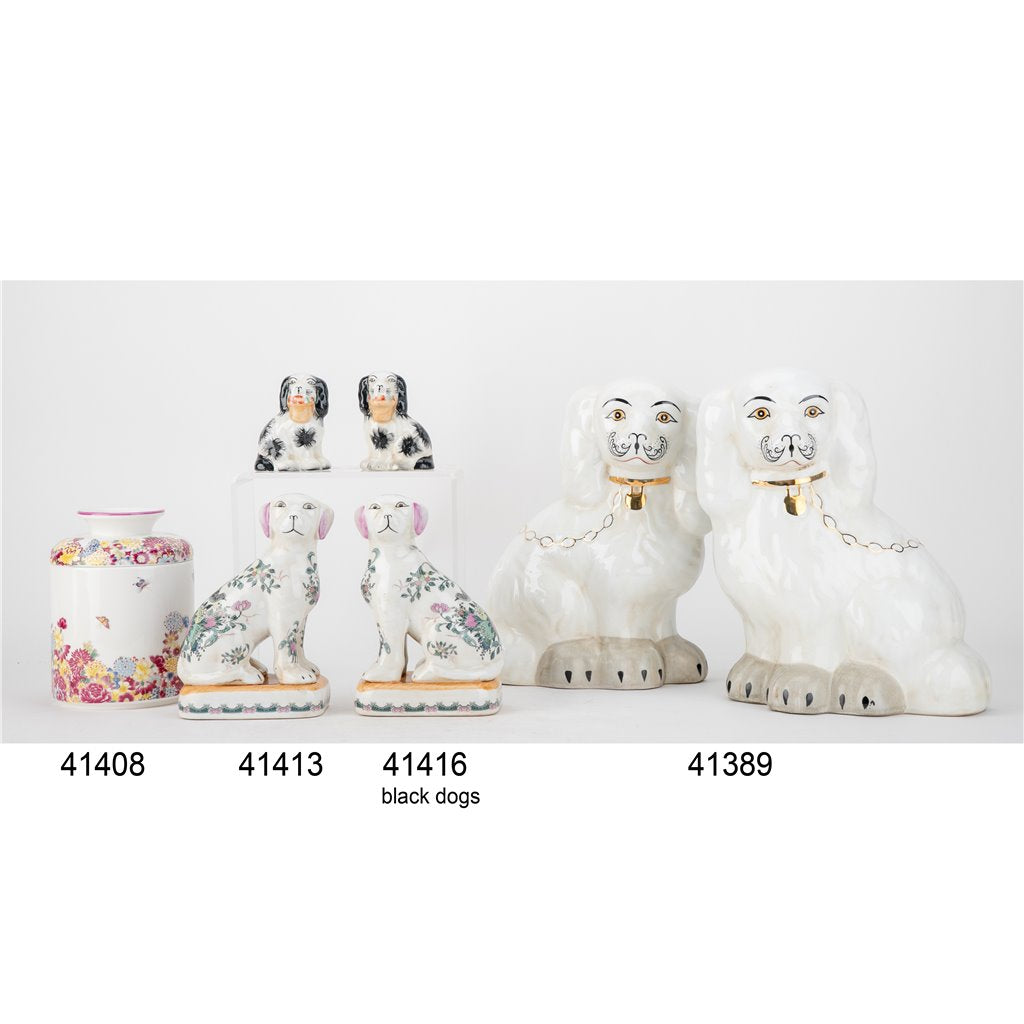 Danny's Fine Porcelain Pair Dogs-Rose Medallion
