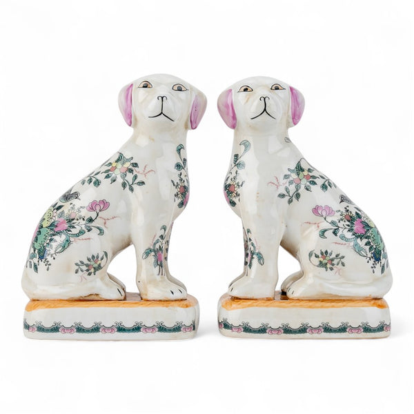 Danny's Fine Porcelain Pair Dogs-Rose Medallion