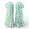 Danny's Fine Porcelain Staffordshire Small Dog - Teal Fishnet (Min 2 Pairs)