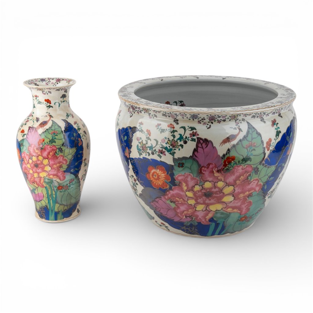 Danny's Fine Porcelain Fishbowl - Tobacco Leaf 18-Inch – Tobacco Leaf Porcelain Fishbowl