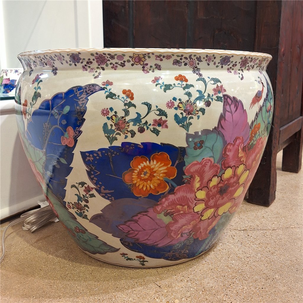 Danny's Fine Porcelain Fishbowl - Tobacco Leaf 18-Inch – Tobacco Leaf Porcelain Fishbowl