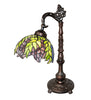 20" High Tiffany Honey Locust Bridge Arm Table Lamp